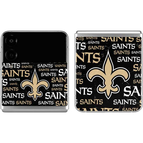 NFL New Orleans Saints Black Blast Galaxy Z Flip4 5G Skin